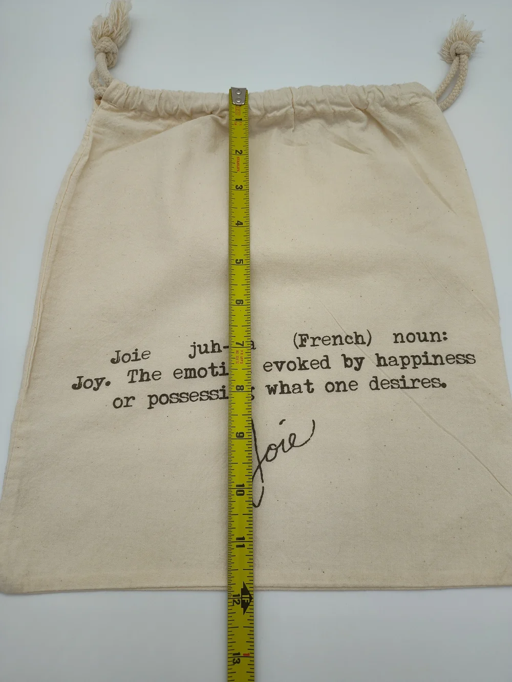 JOIE Juh-Wa French Definition Drawstring Dust Bag Cotton Canvas Pouch 12x11 EUC